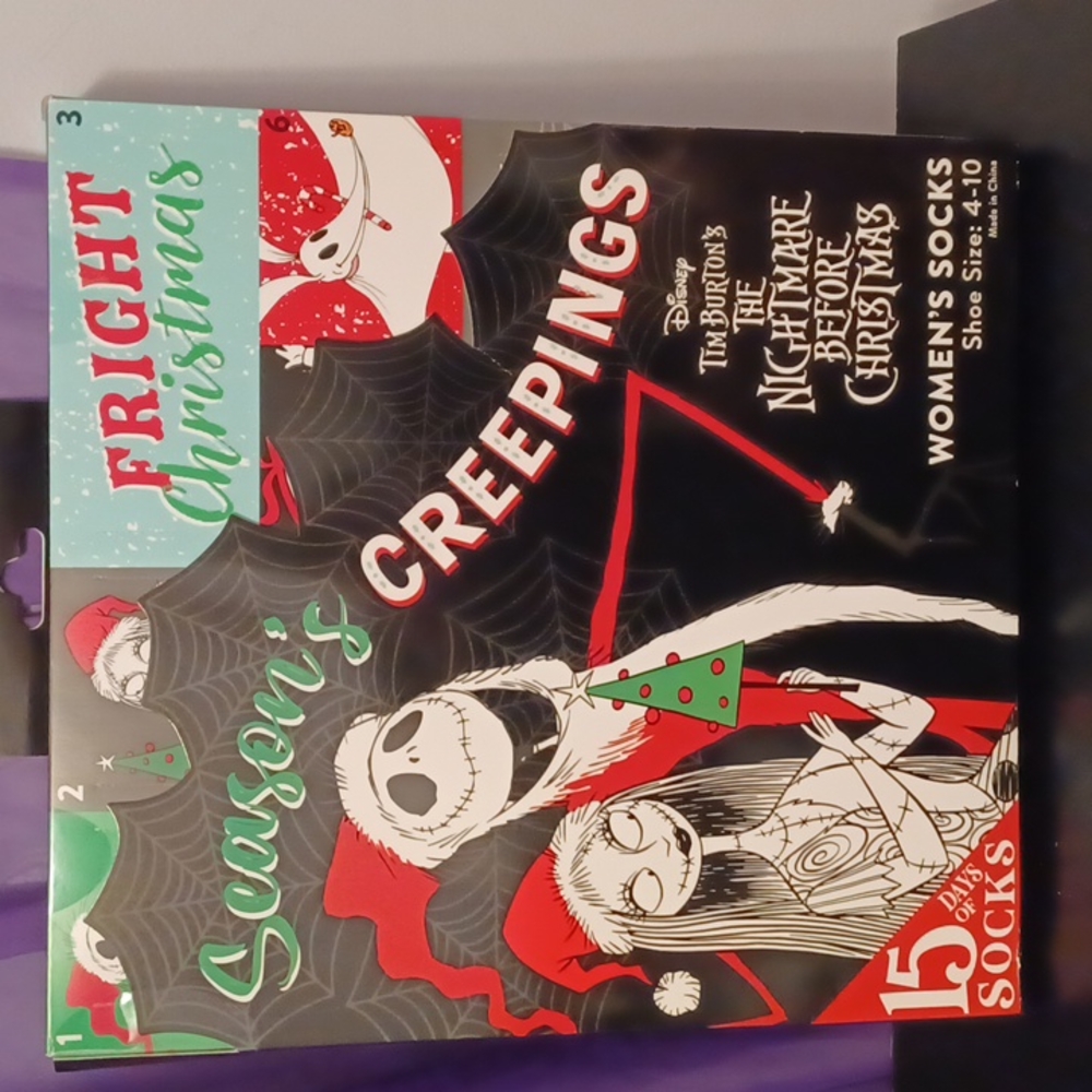 New Women's Disney Nightmare Before Christmas 15 Days Of Socks